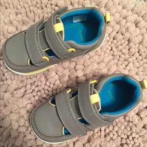 sole play gray infant two strap sneakers